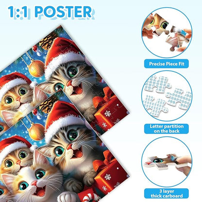 4 Packs 100 Piece Puzzles for Kids Ages 4-6 6-8 - Lovely Animals Selfies, Large Piece Puzzles for Seniors Adults Puzzle for Kids Ages 8-10 Educational Learning Puzzle Toys Gifts for 5 Year Old Child