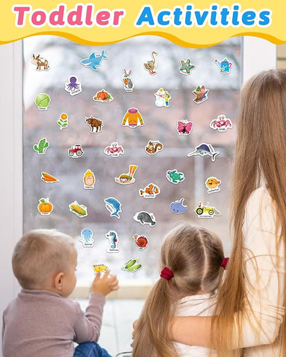 Benresive Reusable Sticker Book for Toddlers 2-4 Years, 3 Sets Travel Stickers for Kids, Waterproof Sticker Books for Toddlers 1-3, Crafts Activities for Todddlers 1-3 2-4 3-5