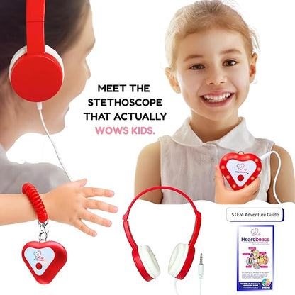 Heartbeats Electronic Stethoscope Toy with LED Display & 10X Sound Amplification, Real Working Stethoscope - STEM Medical Learning Toy Boys & Girls Age 4+, Kids Nurse Doctor Kit - Educational Toy Gift