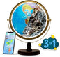with Interactive APP & LED Illuminated Constellations at Night, US-Patented STEM education 10" World Globe with Detailed map