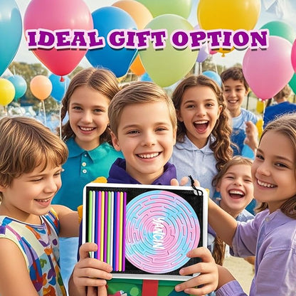 Sensory Activity Board for Kids 3 & Adults - Silicone Fidget Toys with 12 Strings ADHD Autism Anxiety Relief, Portable Travel Bag Included