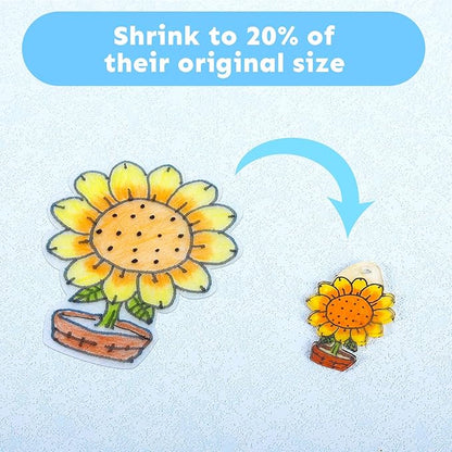 Auihiay 198 Pieces Shrink Plastic Kit Includes 20 Sheets Shrink Papers, Hole Punch, Keychain Accessories and Pencils for Shrinky Art and DIY Keychain Making Easter Mother Day Ornament