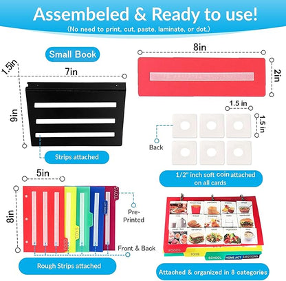 Visual Communication Book,162 ASD Photo Picture Cards: Autism Language Vocabulary, Speech Articulation Therapy, ADHD & Aprexia Learning (English Laminate Real Photo Book, Small)