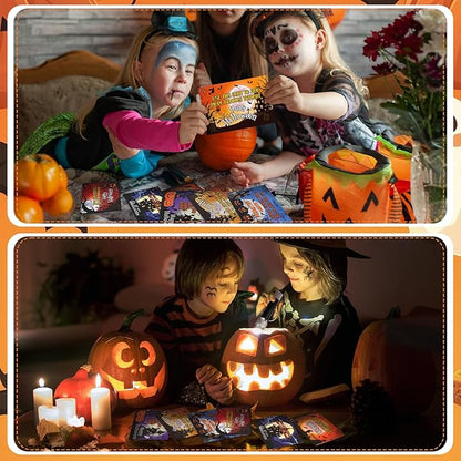 24 Sets Halloween Gifts Bulk Flashlights Set with Happy Halloween Card for Night Trick or Treat Party Favors