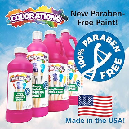 Colorations Paraben-Free Simply Washable Tempera Paint for Kids - 1/2 Gallon Value Size, Vibrant Blue. Non-Toxic and Made in The USA