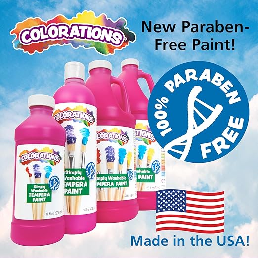 Colorations Paraben-Free Simply Washable Tempera Paint for Kids - 1/2 Gallon Value Size, Vibrant Brown. Non-Toxic and Made in The USA