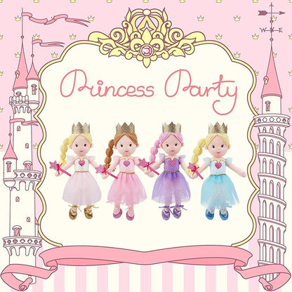 June Garden 12" Soft Baby Princess Doll Rosie - Stuffed Cuddly Princess Plush Gifts for Toddler Girls - Pink Dress