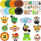 24 Pcs Arts and Crafts for Kids, Halloween Plate Craft Kits Christmas Arts Craft Animal DIY Plate Kit for Halloween Xmas Holiday Party Girl Boy Preschool Classroom DIY Project(Cute)