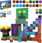 160PCS Magnetic Blocks, Magnet Building Cube, Build 3D Volcano Adventure Set, Montessori Sensory Toys for Kids Ages 3+, Preschool STEM Educational Toys, Christmas Birthday Gifts for Boys & Girls