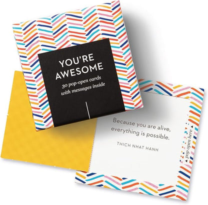Compendium ThoughtFulls Pop-Open Cards — 4-Pack of You're Awesome, Smile, Be Happy, Thanks — 120 Pop-Open Cards, Each with a Different Message Inside