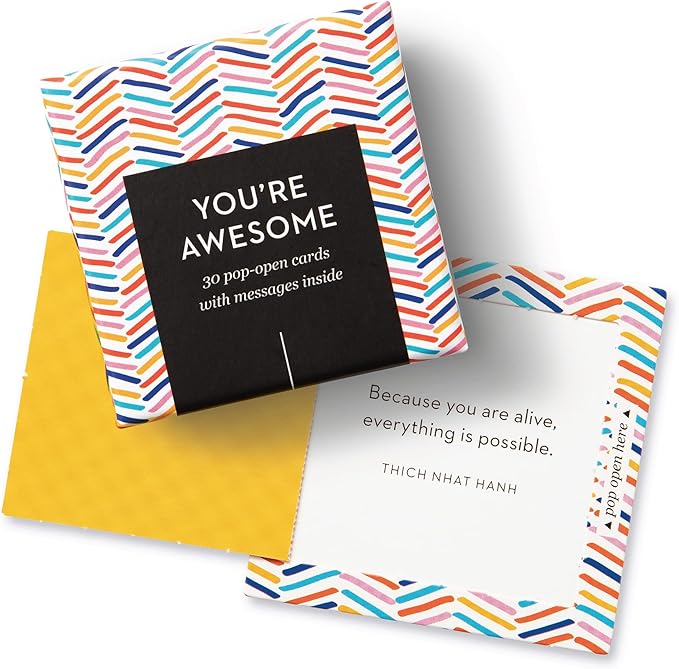 Compendium ThoughtFulls Pop-Open Cards — 3-Pack of You're Awesome, You Matter, Thank You — 90 Pop-Open Cards, Each with a Different Message Inside