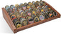 Challenge Coin Display Holder, 12 Rows Solid Wood Military Coin Stand Holds 80-100 Coins, Army Coin Display Rack for Desk (Walnut Finish)