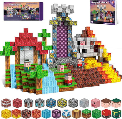 100PCS Magnetic Blocks - Magnet Tiles Toys for Kids, Magnetic Building Blocks Cubes, Stacking Magnets Toys for Kids, Birthday Gifts for Boys and Girls Age 3+ Years Old