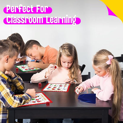 Family Bingo Game, Alphabet Animal Sight Word and Number Bingo Board Game, Counting and Matching Skills Classic Educational Game for Kindergarten and Preschool Kids, Perfect for Home and Classroom