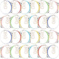24 Set Tambourine for Adults Wooden Hand Held Drum with Metal Jingles, Gift Tags, White I Love You Printed Ribbon Percussion Gift Musical Instrument for Church Wedding Party (Colorful,6 Inch)