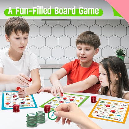 Alphabet & Phonics Bingo Game, 12 Bingo Boards ABC Letters, CVC Blends Words Phonetic Game, Letters Phonetic Awareness Early Educational Learning Toys - Ages 4 and up, Perfect for Classroom & At Home