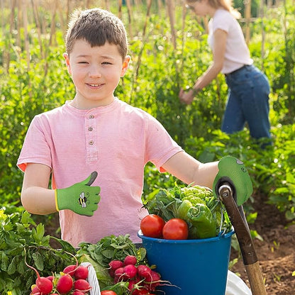 6 Pairs Kids Gardening Gloves Yard Work Gloves Children Soft Safety Rubber Coated Gloves for Toddlers Youth Girls Boys Children (Large (Age 9-11))
