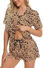 SWOMOG Womens Button Down Pajamas Set Short Sleeve Sleepwear Bride Soft Pj Lounge Sets XS-3XL