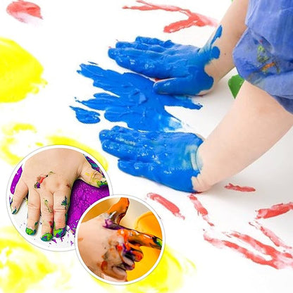 Kids Washable Finger Paint for Toddlers Art Supplies Gift for Baby Hand Painting DIY Crafts, Non Toxic, 10 Colors, 36ml/Tube