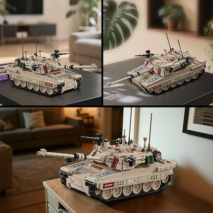 M1A2 Abrams Tank Building Set for Adults-Compatible with Lego Tank, Collectible Army Model, Gift Ideal for Military Enthusiasts (1002 PCS)