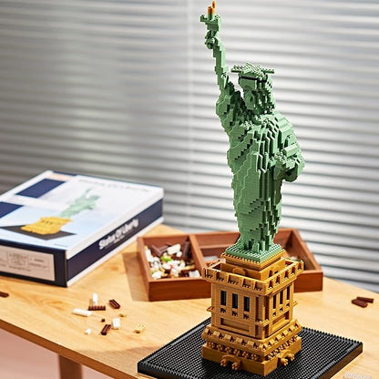 Exquisite Big Architecture Lady Liberty Statue Micro Building Blocks Set - 2810 PCS | Challenging Engaging | Highly Detailed Replica | Suitable for Adults | Great Gift