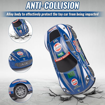 7 Inch Friction Powered Car Toys Set 4 Pack Push and Go Pull Back Race Trucks Toy Cars for Toddlers 3 4 5 6 Year Old Boys Girls Kids Birthday Gifts