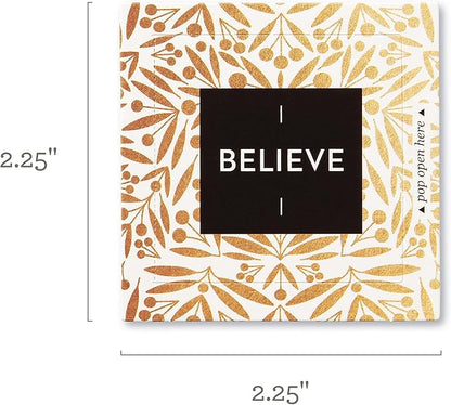 Compendium ThoughtFulls Pop-Open Cards — 4-Pack of Believe, Shine, Holiday Cheer, Merry Christmas — 120 Pop-Open Cards, Each with a Different Message Inside