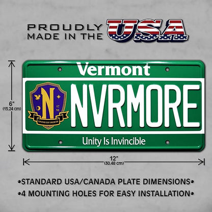 Wednesday | Nevermore Academy | Metal Stamped License Plate