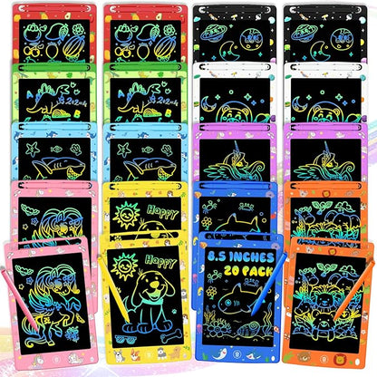 20 Pack LCD Writing Tablet for Kids, 8.5 Inch Colorful Doodle Board Drawing Pad, Educational Learning Travel Toys Birthday Gifts for Boys Girls Age 3 4 5 6 7 8