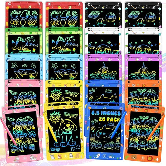 20 Pack LCD Writing Tablet for Kids, 8.5 Inch Colorful Doodle Board Drawing Pad, Educational Learning Travel Toys Birthday Gifts for Boys Girls Age 3 4 5 6 7 8