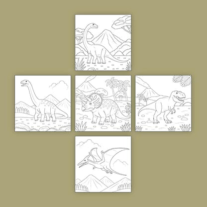 ArtPops Coloring Boxes – Pop-Up Pre-Printed Coloring Box Set – DIY Wall Art Kit for Kids – Eco-Friendly, Easy to Hang, No Frame Needed – 5-Pack, Epic Dinos
