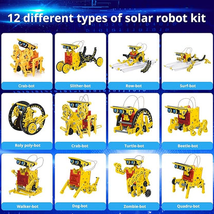 AESGOGO STEM Projects for Kids Ages 8-12, Solar Robot Science Building Kits, Birthday Gifts for 8 9 10 11 12-16 Year Old Boys Girls Teens, Robotics Powered by Sun or Battery(Not Include).
