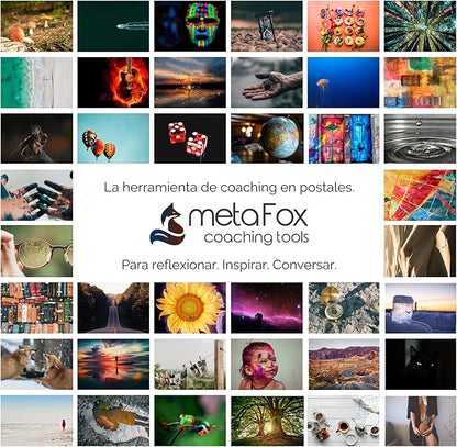 metaFox - 52 Inspirational Cards, Positive Affirmations Cards & Motivational Postcards, Picture Cards For Coaching & Therapy, Mindfulness Cards, Coaching Cards, Original Motivational Deck (Spanish)