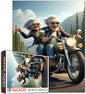 Elderly Couple Riding Motorcycle Jigsaw Puzzle 1000 Pieces for Adults Students Fun Road Trip Jigsaw for Relaxation Home Decor Challenge Puzzles Gift 20×27 Inch Brain Game for Seniors Family Activity