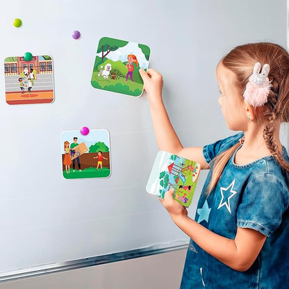 QUOKKA Sequence Speech Therapy Toys for Toddlers 3-4 - Autism Learning Materials for Kids 5-7 - Create a Story Cards Sentence Building - ABA Therapy Social Skills - Storytelling Picture Game