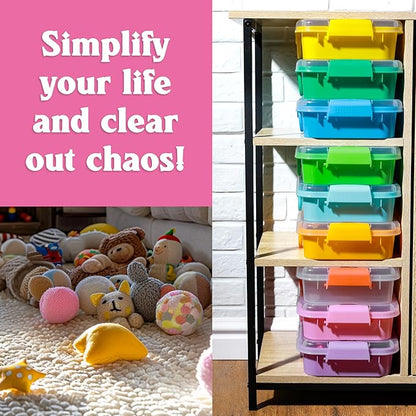 3 Pack,Empty Sensory Bin,13.5 Inch Storage Container,Portable Plastic Storage Bins, Stackable Play Tray for toys,arts,crafts and sand.