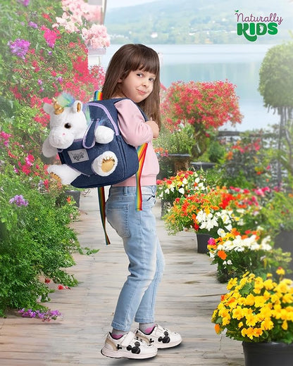 Naturally KIDS Unicorn Toys, 3 Year Old Girl Gifts, Birthday Gifts for 2 Year Old Girls, Toddler Unicorn Backpack