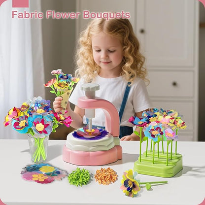 Pistachio DIY Flower Bouquet Kit Accessories - Arts and Crafts for Kids 4-6, Fabric Flower Bouquets Toys Accessory Set, Flowers Making Kit for Kids Accessories, 4 5 6 7 8 Year Old Girl Birthday Gifts