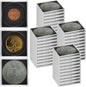 ALCYON 40 Pieces Silver Dollar Coin Snap Holder, 2 x 2 Inch Coin Capsule Coin Collection Supplies with Adjustable Gasket, 5 Size (20/25/30/35/40 mm) Coin Case Container for Collectors (Black, 40 pcs)