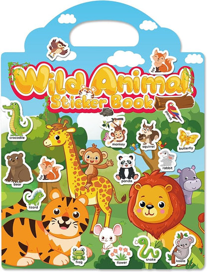 Reusable Sticker Book for Toddlers 2-4 Years, Stickers for Kids, Toddler Craft Activities, Toddler Travel Toys Ages 2+ Boy Girl Birthday Gifts