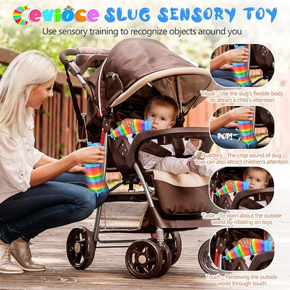 Cevioce Fidget Slug Toy, Sensory Slug Fidget Toys for Kids & Adults, 1 PC Autism Sensory Toys for Autistic Children Toddlers Christmas Stocking Stuffers Toddler Toys Girl Boy Birthday Gifts