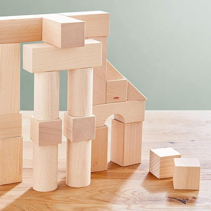 HABA Wooden Building Blocks 26 Piece Set: Open-Ended Stacking Toys, Toddler Blocks, and Wooden Toys Made in Germany for Creative Play and Learning
