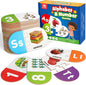 Coogam Learning Alphabet Matching Game, 36pcs Self-Correcting Sight Words Letter Number Cards, Fine Motor Educational Montessori Toy for Preschool Kindergarten 3 4 5 Years Old