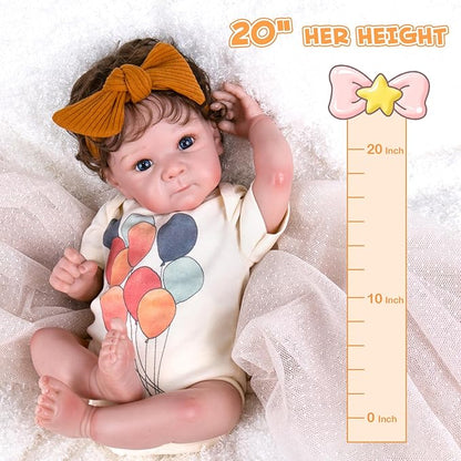 Aori Lifelike Reborn Baby Dolls - Realistic Baby Doll 20 inches Real Life Newborn Girl Doll, Coming with Gift Box Set for Girls Kids 3+