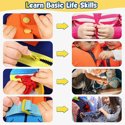 Winblo Toddler Busy Board - Montessori Toys for Toddler Boy Birthday Gift, Educational Learning Sensory Busy Book for Toddler Boys, Toddlers Activities Travel Toys for Airplane Car