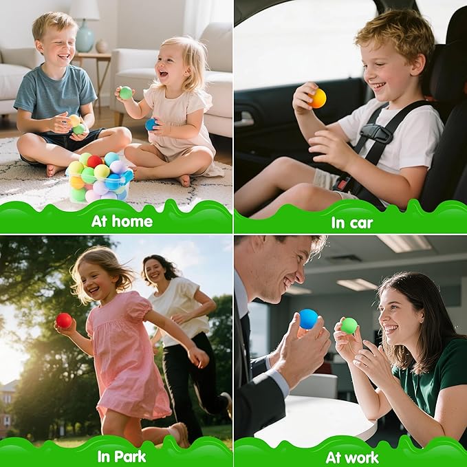 JOYIN 9 Pack Slow Rising Stress Balls, Squishy Sensory Fidget Toys, Hand Therapy Balls for Anxiety Relief, Classroom Prize Box Toys for Kids, Goodie Bag Stuffers, Party Favors