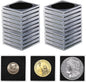 Coin Snap Holders, 20 Pcs Silver Dollar Coin Holders, Clear Coin Capsules Cases for Collectors with 5 Sizes Black Gasket 20/25/30/35/40mm, Plastic Storage Organizer Box for Coin Collection Supplies