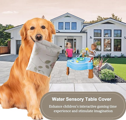 Kids Water Table Cover Fit Little Tikes Fish 'n Splash Water Table, Waterproof Dust Proof Outdoor Toys -Cover only,34"Dx20"H (Flowers)
