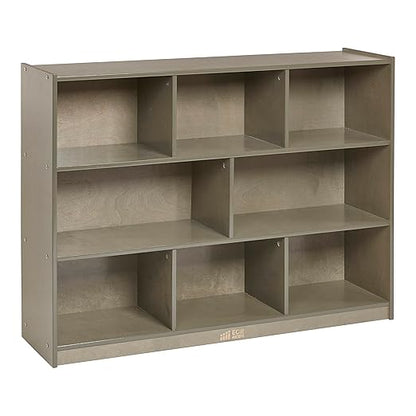 ECR4Kids 8-Compartment Mobile Storage Cabinet, 36in, Classroom Furniture, Natural