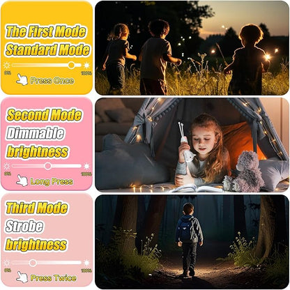 Tremdwoto Kids Flashlight Rechargeable, Small LED Cat Child Flashlights, Birthday Gifts for Boys&Girls, Flash Light, Handheld Flashlights for Children, Cat Toddler Flashlight for Camping, Home